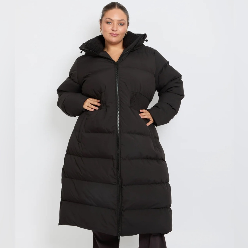 BRAND NEW- J LUXE Contour Longline Black Puffer Coat